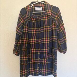 Old Navy Plaid Button-Up dress